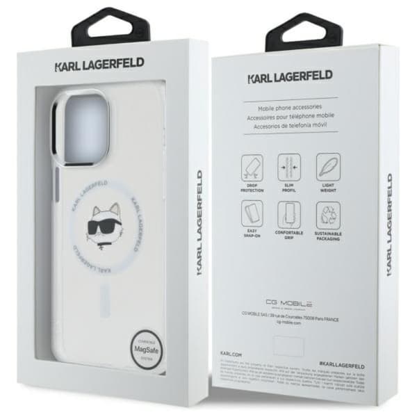 Karl Lagerfeld IML Metal Choupette Head MagSafe - iPhone 13 Pro Max cover (hvid)