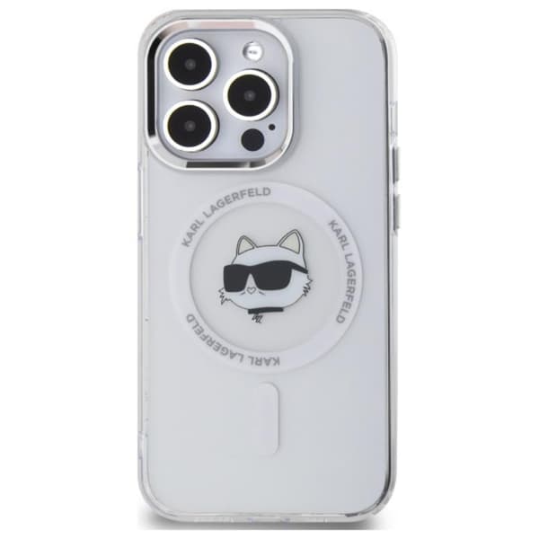 Karl Lagerfeld IML Metal Choupette Head MagSafe - iPhone 14 Pro cover (hvid)
