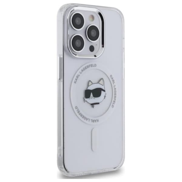 Karl Lagerfeld IML Metal Choupette Head MagSafe - iPhone 14 Pro cover (hvid)