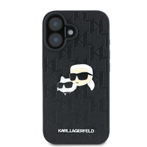 Karl Lagerfeld Monogram Karl & Chaoupette Hovednål - iPhone 16 Plus cover (sort)