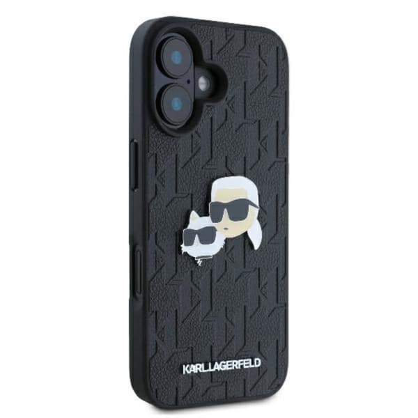 Karl Lagerfeld Monogram Karl & Chaoupette Hovednål - iPhone 16 Plus cover (sort)