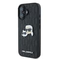 Miniatyrbillede 2 af 8: Karl Lagerfeld Monogram Karl & Chaoupette Hovednål - iPhone 16 Plus cover (sort)