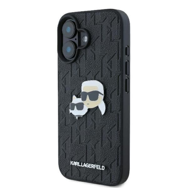 Karl Lagerfeld Monogram Karl & Chaoupette Hovednål - iPhone 16 Plus cover (sort)