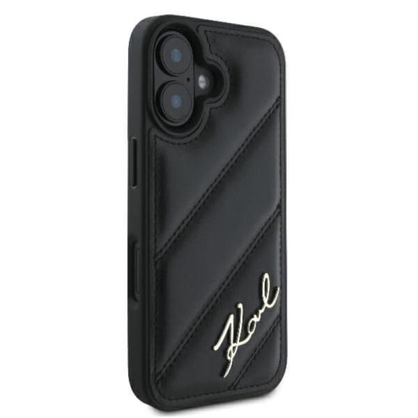 Karl Lagerfeld Quilted Signature - iPhone 16 Plus -suojakuori (musta)