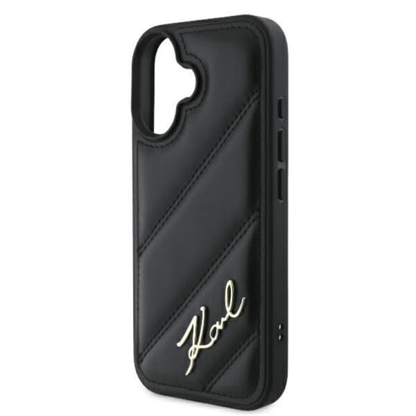 Karl Lagerfeld Quilted Signature - iPhone 16 Plus -suojakuori (musta)