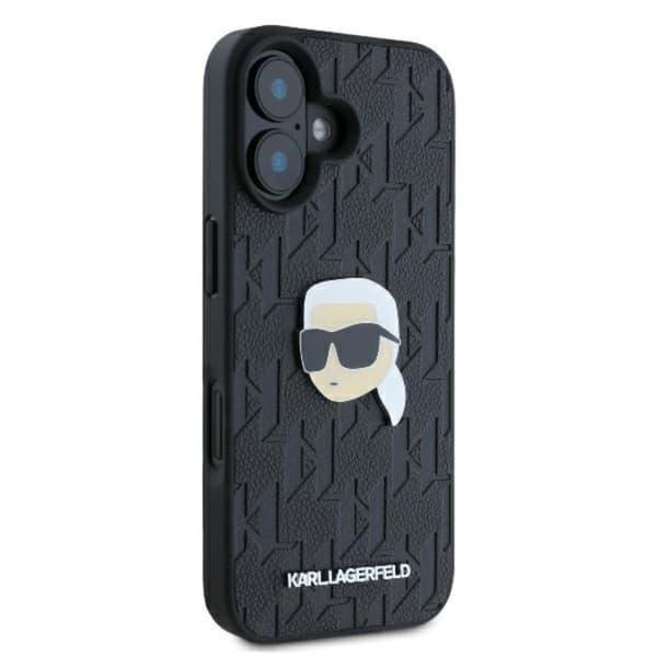 Karl Lagerfeld Monogrammi Karl -pinni - iPhone 16 -suojakuori (musta)