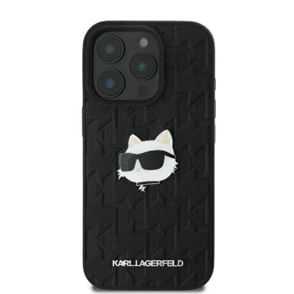 Karl Lagerfeld Monogram Choupette Head Pin - iPhone 16 Pro Max cover (sort)