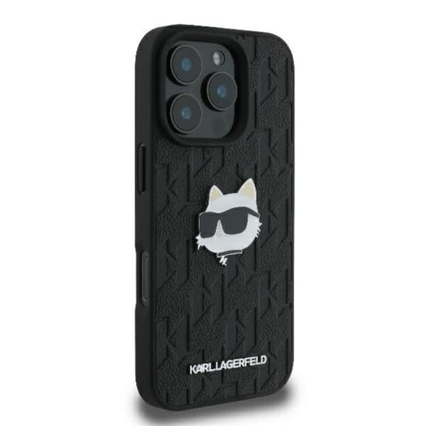 Karl Lagerfeld Monogram Choupette Head Pin - iPhone 16 Pro Max cover (sort)
