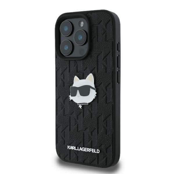Karl Lagerfeld Monogram Choupette Head Pin - iPhone 16 Pro Max cover (sort)