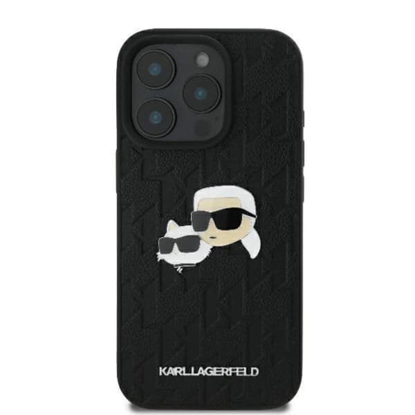 Karl Lagerfeld Monogram Karl & Chaoupette Hovednål - iPhone 16 Pro Max cover (sort)