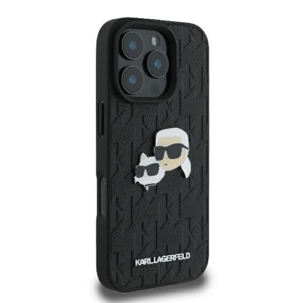 Karl Lagerfeld Monogram Karl & Chaoupette Hovednål - iPhone 16 Pro Max cover (sort)