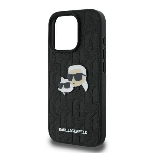Karl Lagerfeld Monogram Karl & Chaoupette Hovednål - iPhone 16 Pro Max cover (sort)