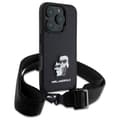 Miniatyrbillede 3 af 6: Karl Lagerfeld Saffiano Karl & Choupette Metal Pin CBDY Strap - iPhone 16 Pro Max Cover (Sort)