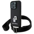 Miniatyrbillede 1 af 6: Karl Lagerfeld Saffiano Karl & Choupette Metal Pin CBDY Strap - iPhone 16 Pro Max Cover (Sort)
