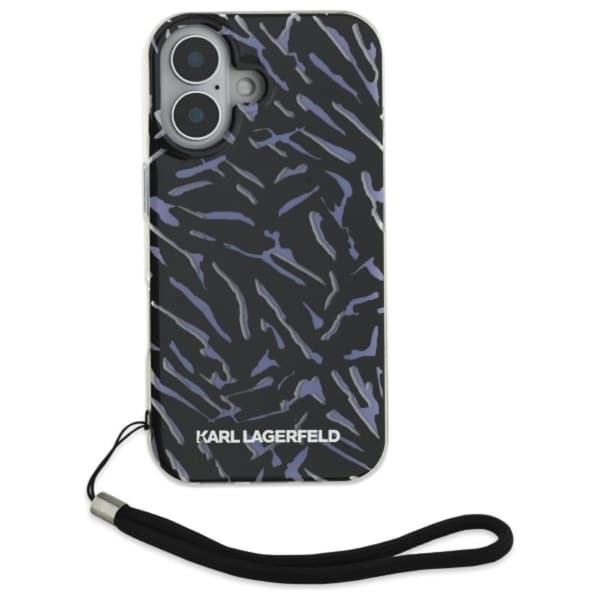 Karl Lagerfeld Zebra With Cord - iPhone 16 Plus -suojakuori (violetti)