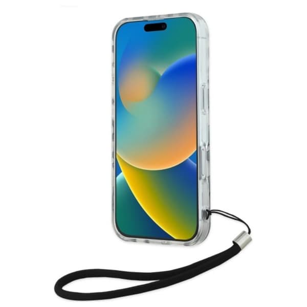 Karl Lagerfeld IML seeprakuvio ja nauha - iPhone 16 -suojakuori (musta)
