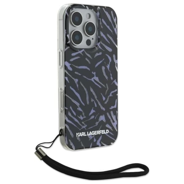 Karl Lagerfeld Zebra med snor - iPhone 16 Pro Max cover (lilla)