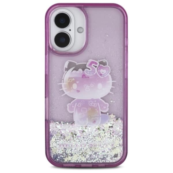 Hello Kitty nestemäinen glitteri 50-vuotisjuhlajuhlat - iPhone 16 -kotelo (violetti)