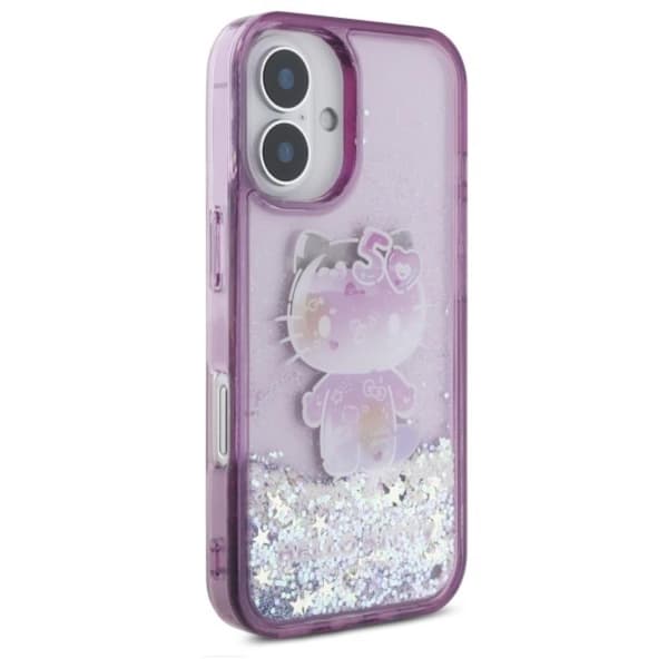 Hello Kitty nestemäinen glitteri 50-vuotisjuhlajuhlat - iPhone 16 -kotelo (violetti)