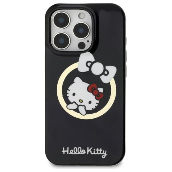 Hello Kitty IML hauska rusetti MagSafe - iPhone 16 Pro -kotelo (musta)