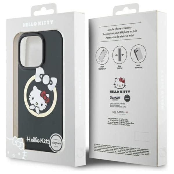 Hello Kitty IML hauska rusetti MagSafe - iPhone 16 Pro -kotelo (musta)