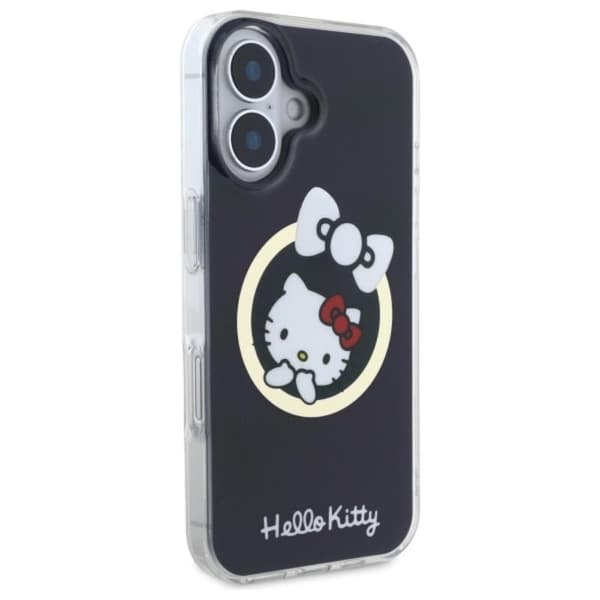 Hello Kitty IML hauska rusetti MagSafe - iPhone 16 -kotelo (musta)