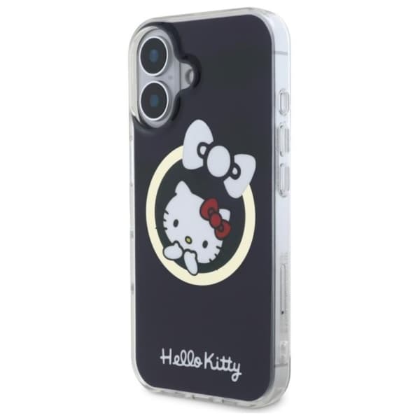 Hello Kitty IML hauska rusetti MagSafe - iPhone 16 -kotelo (musta)