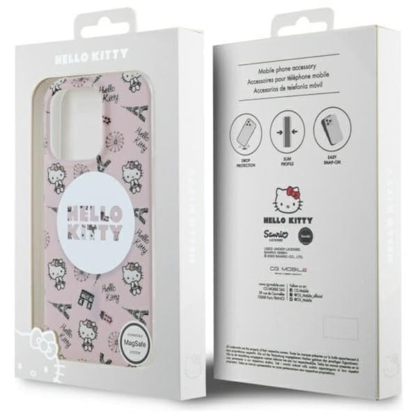 Hello Kitty IML Koko Paris MagSafe - iPhone 16 Pro Max -kotelo (Vaaleanpunainen)