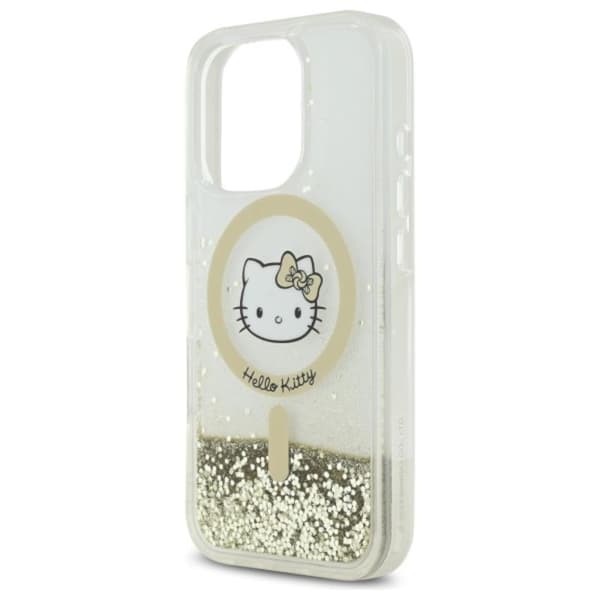 Hello Kitty Liquid Glitter Fever MagSafe - iPhone 16 Pro Max -suojakuori (valkoinen / kulta)