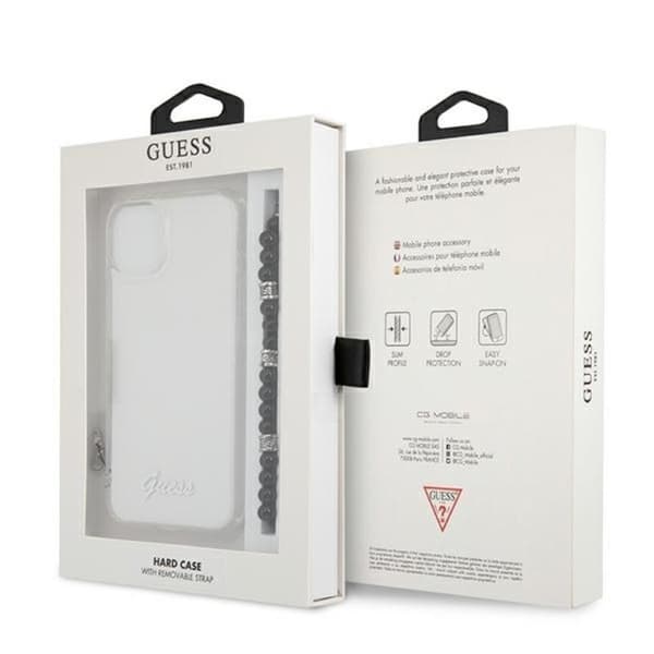 Guess Sort Perlerem - iPhone 15 / 14 / 13 Etui (gennemsigtig)