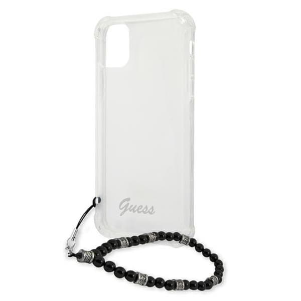 Guess Sort Perlerem - iPhone 12 / iPhone 12 Pro Etui (Gennemsigtig)