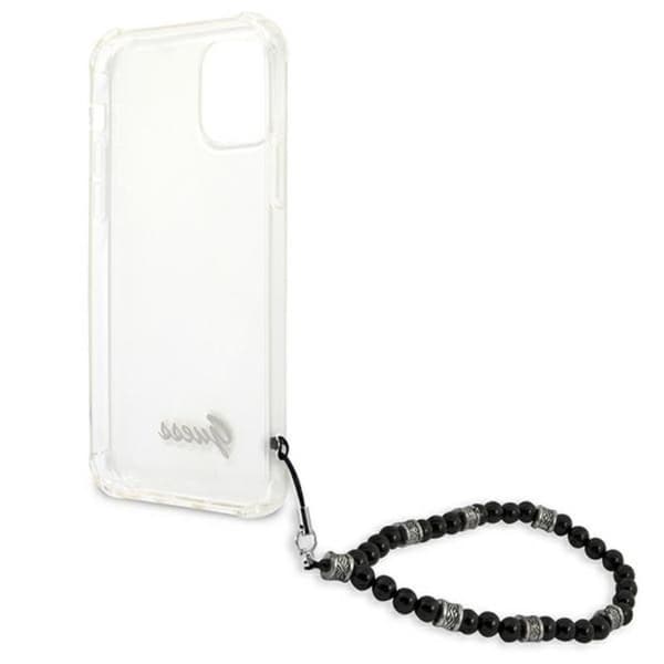 Guess Sort Perlerem - iPhone 12 / iPhone 12 Pro Etui (Gennemsigtig)
