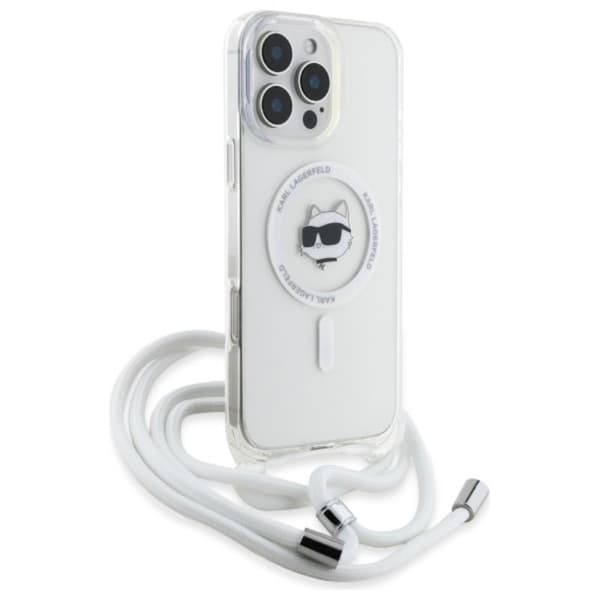 Karl Lagerfeld IML Choupette Head & Cord MagSafe - iPhone 16 Pro-skal (genomskinligt)