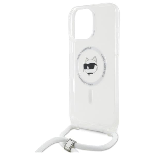 Karl Lagerfeld IML Choupette Head & Cord MagSafe - iPhone 16 Pro-skal (genomskinligt)