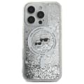 Miniatyrbild 3 av 8: Karl Lagerfeld flytande glitter Karl & Choupette Head MagSafe - iPhone 16 Pro-skal (genomskinligt)