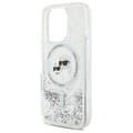 Miniatyrbild 6 av 8: Karl Lagerfeld flytande glitter Karl & Choupette Head MagSafe - iPhone 16 Pro-skal (genomskinligt)