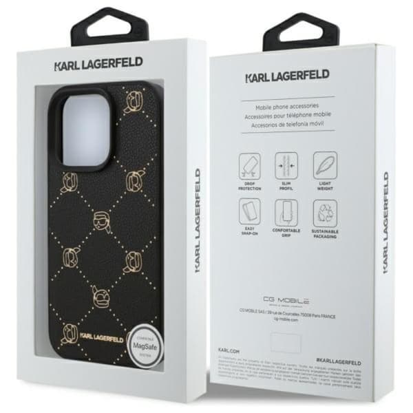 Karl Lagerfeld MagSafe Karl Head - iPhone 16 Pro -suojakuori (musta)