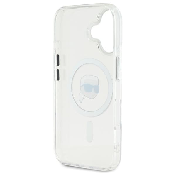 Karl Lagerfeld IML Metal Karl Head MagSafe - iPhone 16 Plus -suojakuori (valkoinen)