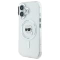 Pikkukuva 2 / 8: Karl Lagerfeld IML Metal Karl Head MagSafe - iPhone 16 Plus -suojakuori (valkoinen)