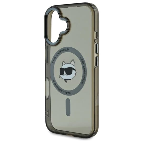 Karl Lagerfeld IML Metal Choupette Head MagSafe - iPhone 16 Plus -suojakuori (musta)
