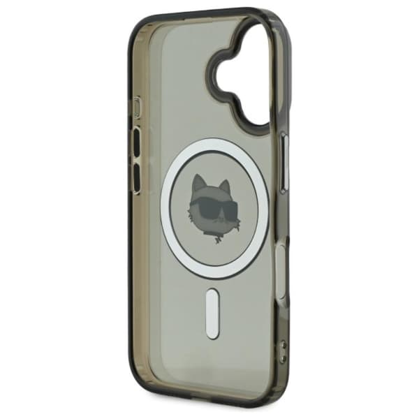 Karl Lagerfeld IML Metal Choupette Head MagSafe - iPhone 16 Plus -suojakuori (musta)