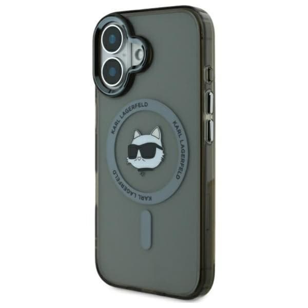 Karl Lagerfeld IML Metal Choupette Head MagSafe - iPhone 16 Plus -suojakuori (musta)