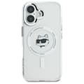 Pikkukuva 3 / 8: Karl Lagerfeld IML Metal Choupette Head MagSafe - iPhone 16 -suojakuori (valkoinen)
