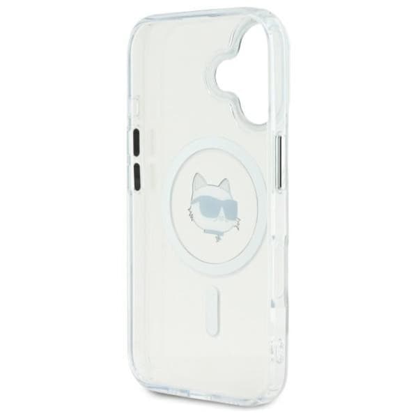 Karl Lagerfeld IML Metal Choupette Head MagSafe - iPhone 16 -suojakuori (valkoinen)