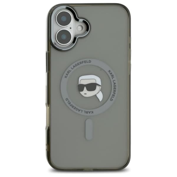 Karl Lagerfeld IML Metal Karl Head MagSafe - iPhone 16 -suojakuori (musta)