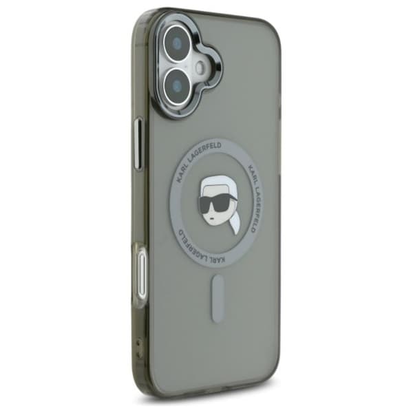 Karl Lagerfeld IML Metal Karl Head MagSafe - iPhone 16 -suojakuori (musta)