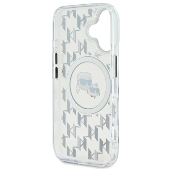 Karl Lagerfeld IML Monogram Karl & Choupette Head MagSafe - iPhone 16 -suojakuori (kirkas)