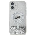 Miniatyrbillede 3 af 8: Karl Lagerfeld Liquid Glitter Karl & Choupette Head MagSafe - iPhone 16 Plus cover (gennemsigtig)