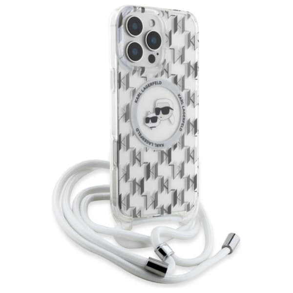 Karl Lagerfeld IML Crossbody Monogram Karl & Choupette Head MagSafe - iPhone 16 Pro Max cover (gennemsigtig)