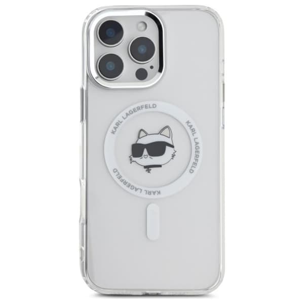 Karl Lagerfeld IML Metal Choupette Head MagSafe - iPhone 16 Pro Max cover (hvid)